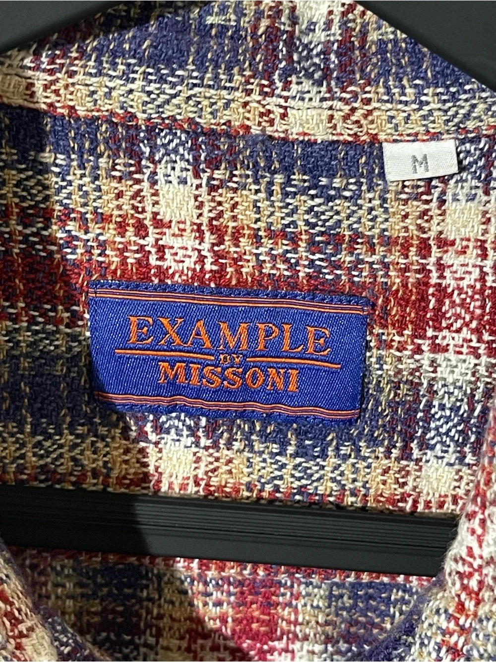 Vintage Missoni Red, Blue & White Plaid Button-Down Shirt